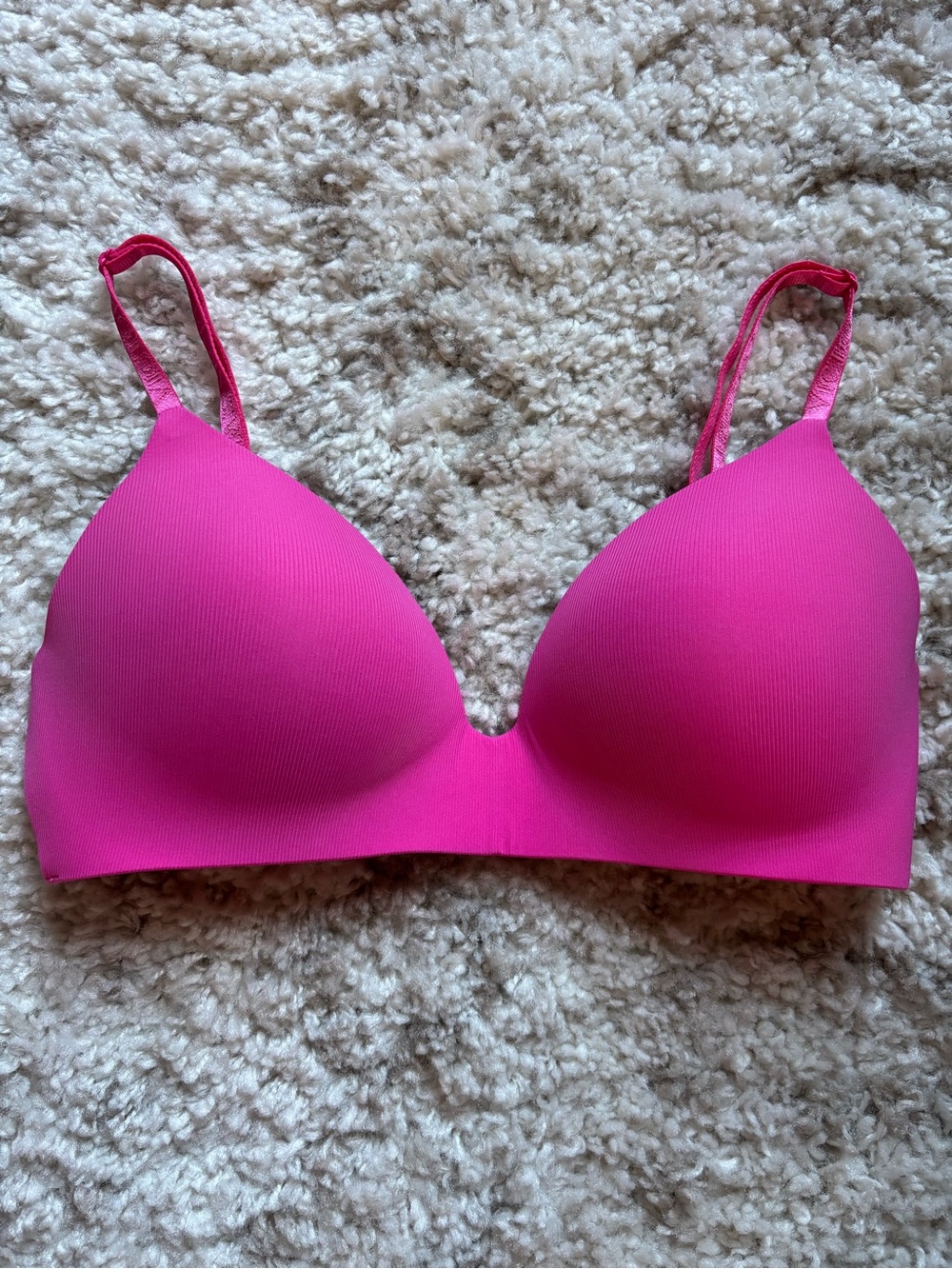 Victoria’s Secret Bright Pink Lightly Lined Wireless Bra 32D